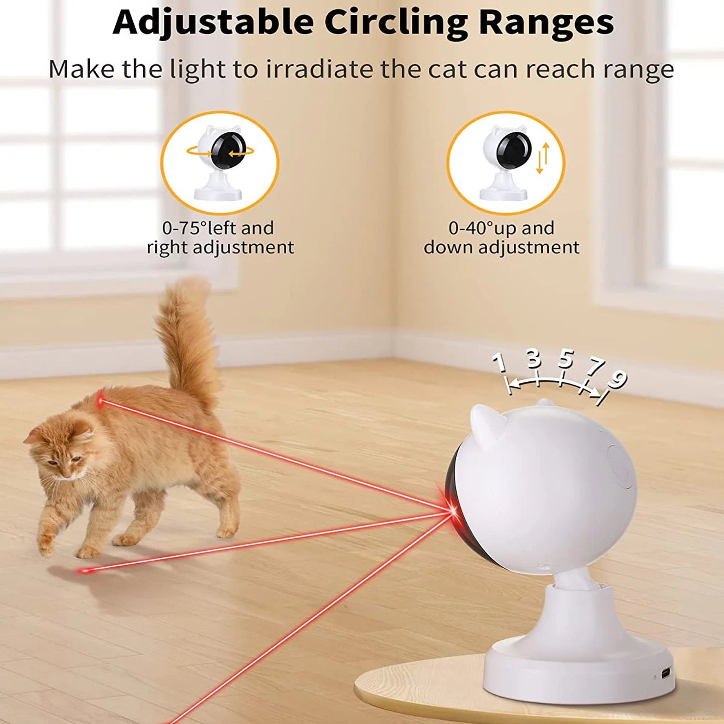 Automatic Interactive Cat Laser Toy for Indoor Cats and Dogs