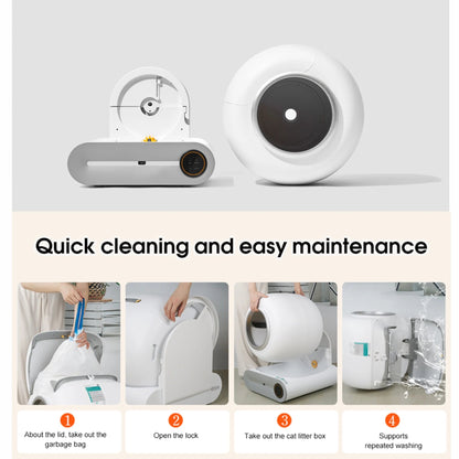 Automatic Self-Cleaning Cat Litter Box with App Control & Safety Features