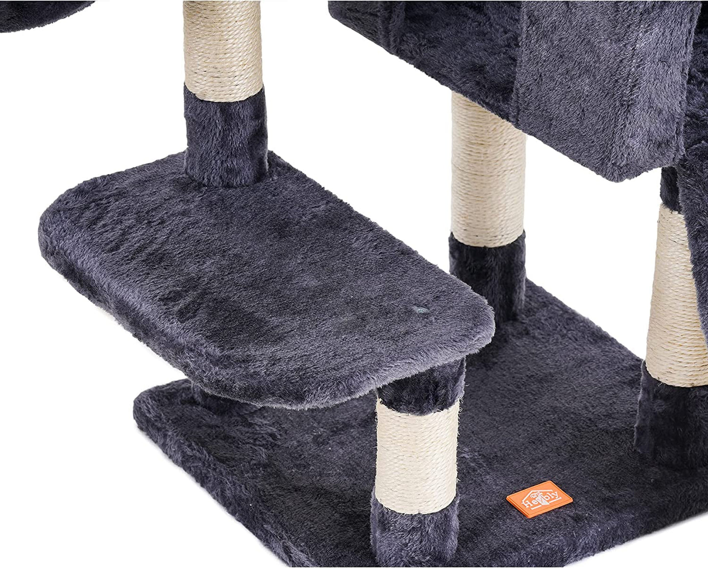 Multi-Level Cat Tree with Scratching Board & Feeding Bowl
