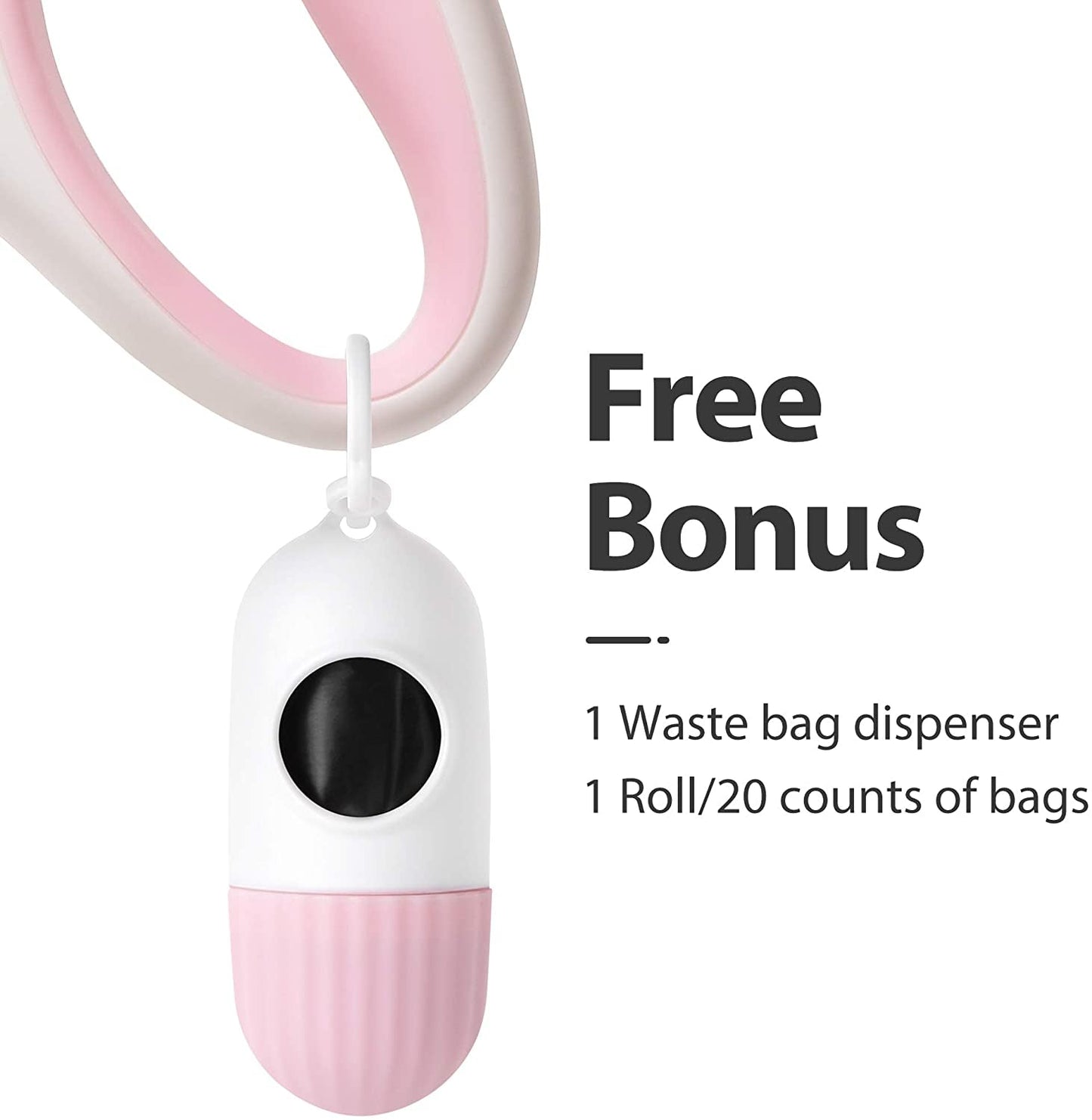Retractable Dog Leash with Poop Bag Dispenser, 10 Ft for Pets up to 18 lbs
