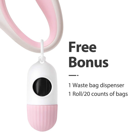 Retractable Dog Leash with Poop Bag Dispenser, 10 Ft for Pets up to 18 lbs