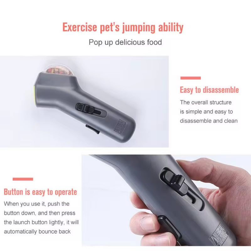 Pet Snack Launcher Toy - Interactive Training Catapult for Dogs and Cats