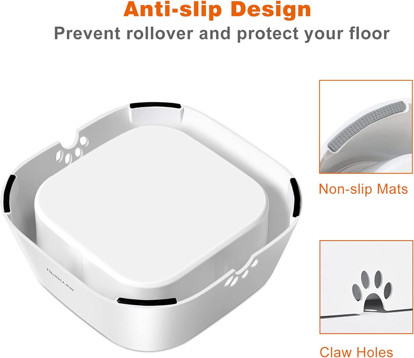 35oz No-Slip Slow Water Feeder Bowl for Dogs