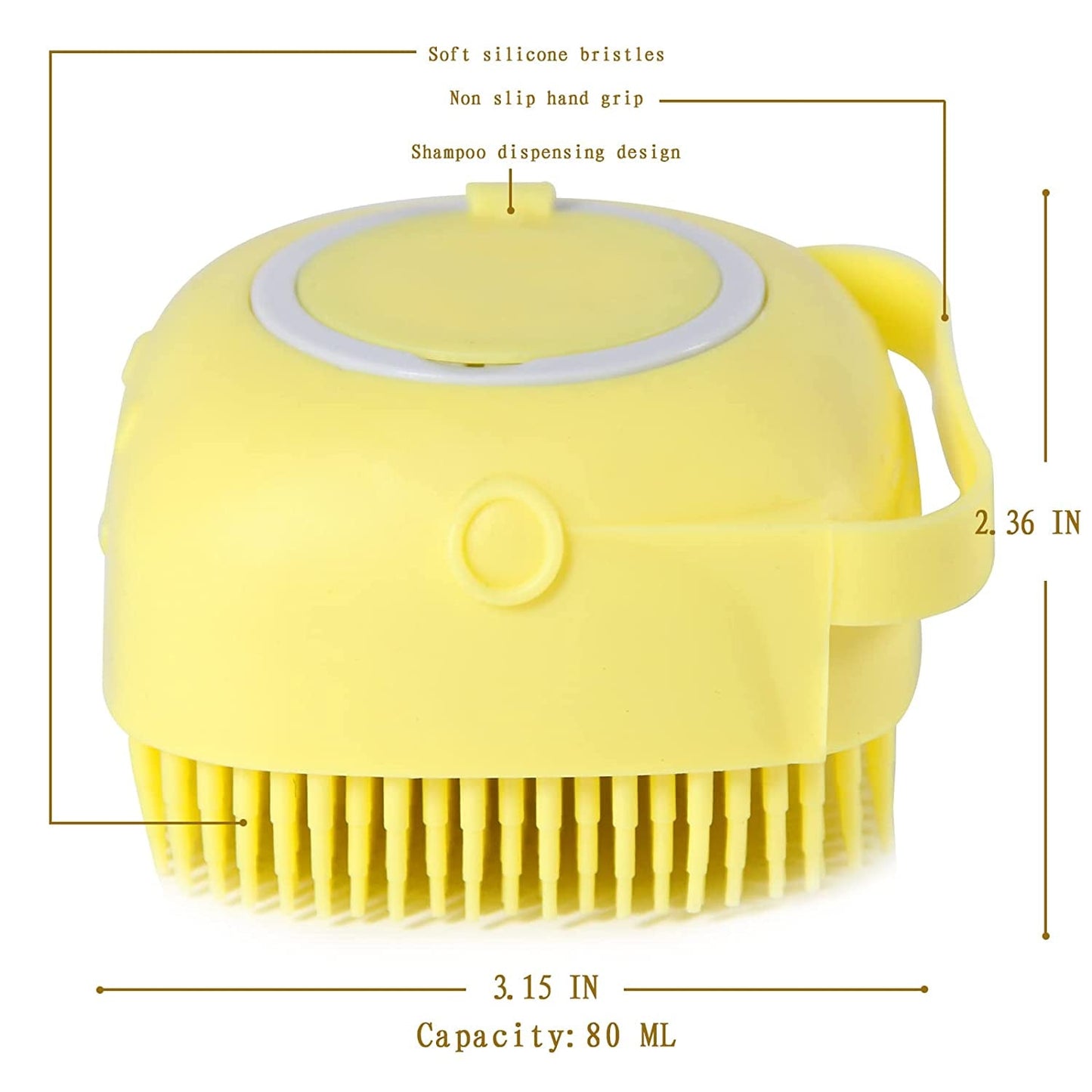 Dog Bath Brush with Shampoo Dispenser