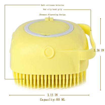 Dog Bath Brush with Shampoo Dispenser