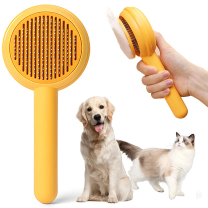 Self-Cleaning Cat & Dog Brush with One-Click Release