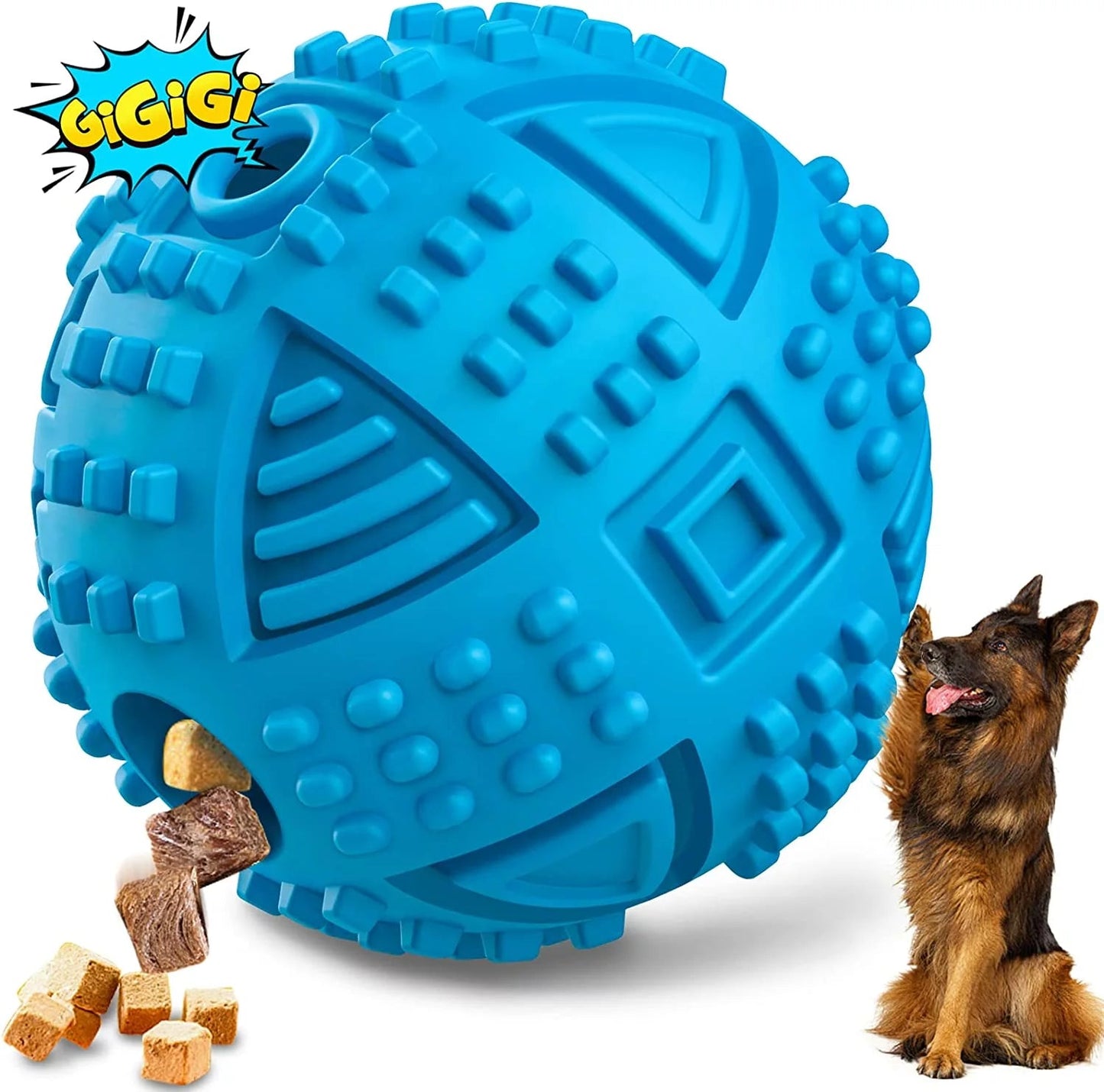 Indestructible Treat Dispensing Dog Balls for Large Chewers