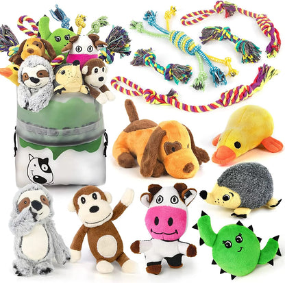 12-Pack Squeaky Dog Toys for Small Puppies