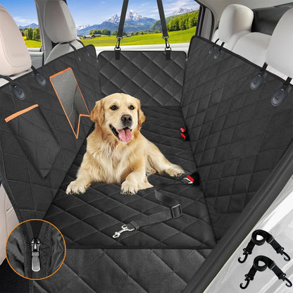 Waterproof Dog Car Seat Cover with Mesh Window – Non-Slip Hammock