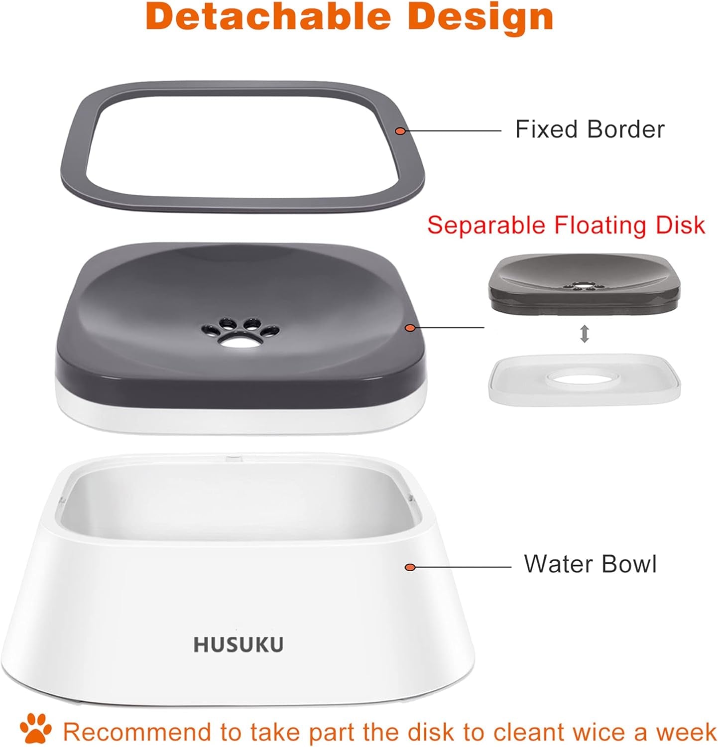 35oz No-Slip Slow Water Feeder Bowl for Dogs