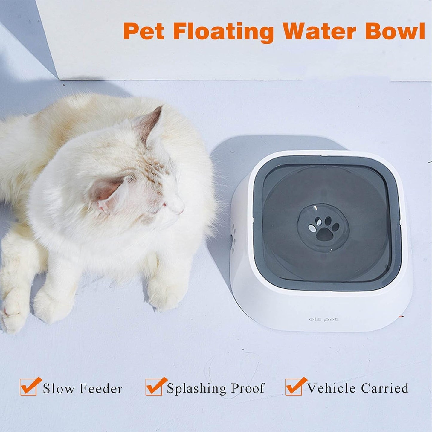 35oz No-Slip Slow Water Feeder Bowl for Dogs