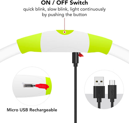 LED Dog Collar – USB Rechargeable Glow Safety Collar for All Dog Sizes