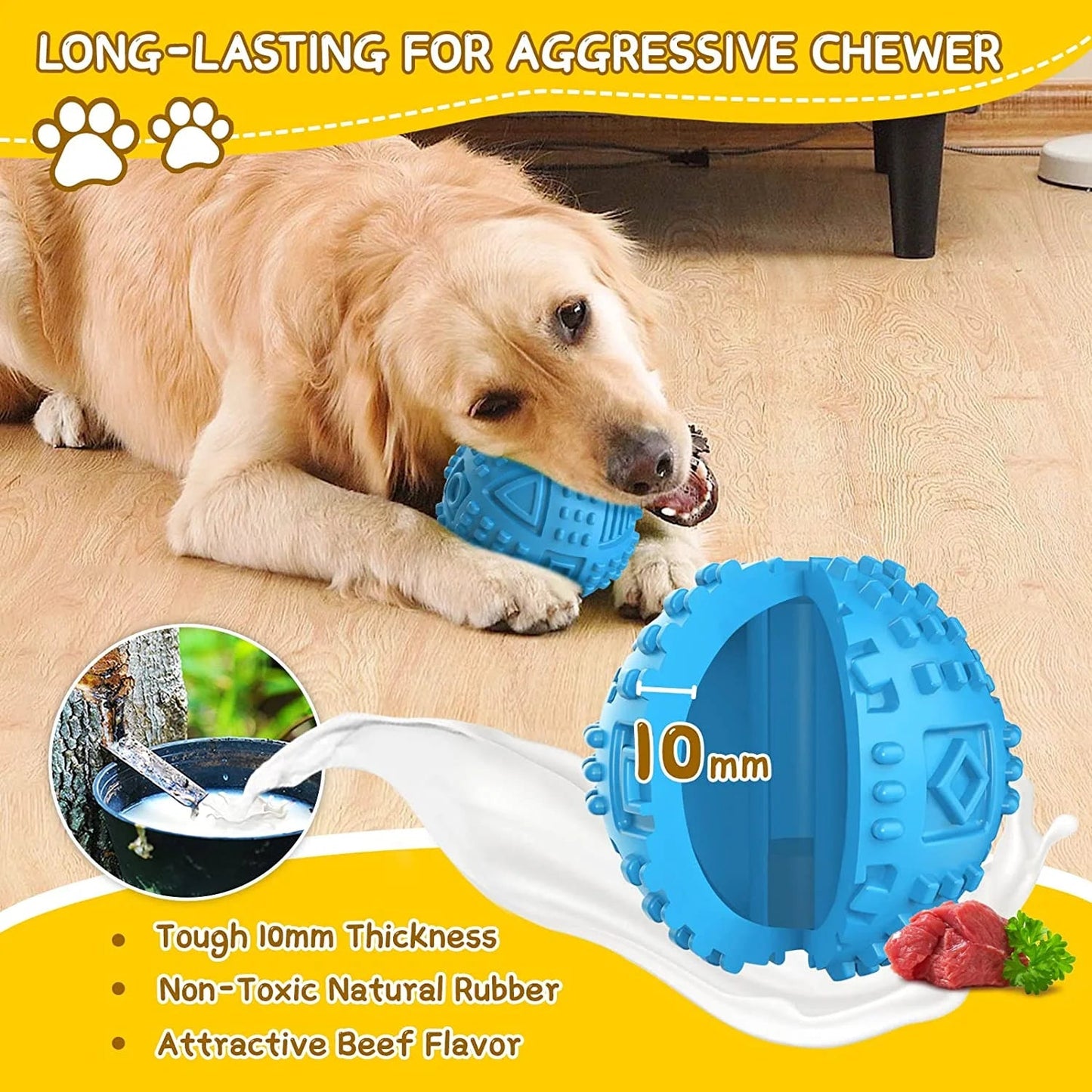 Indestructible Treat Dispensing Dog Balls for Large Chewers