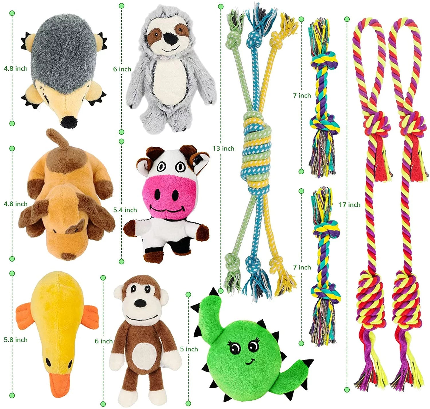 12-Pack Squeaky Dog Toys for Small Puppies