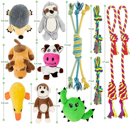 12-Pack Squeaky Dog Toys for Small Puppies