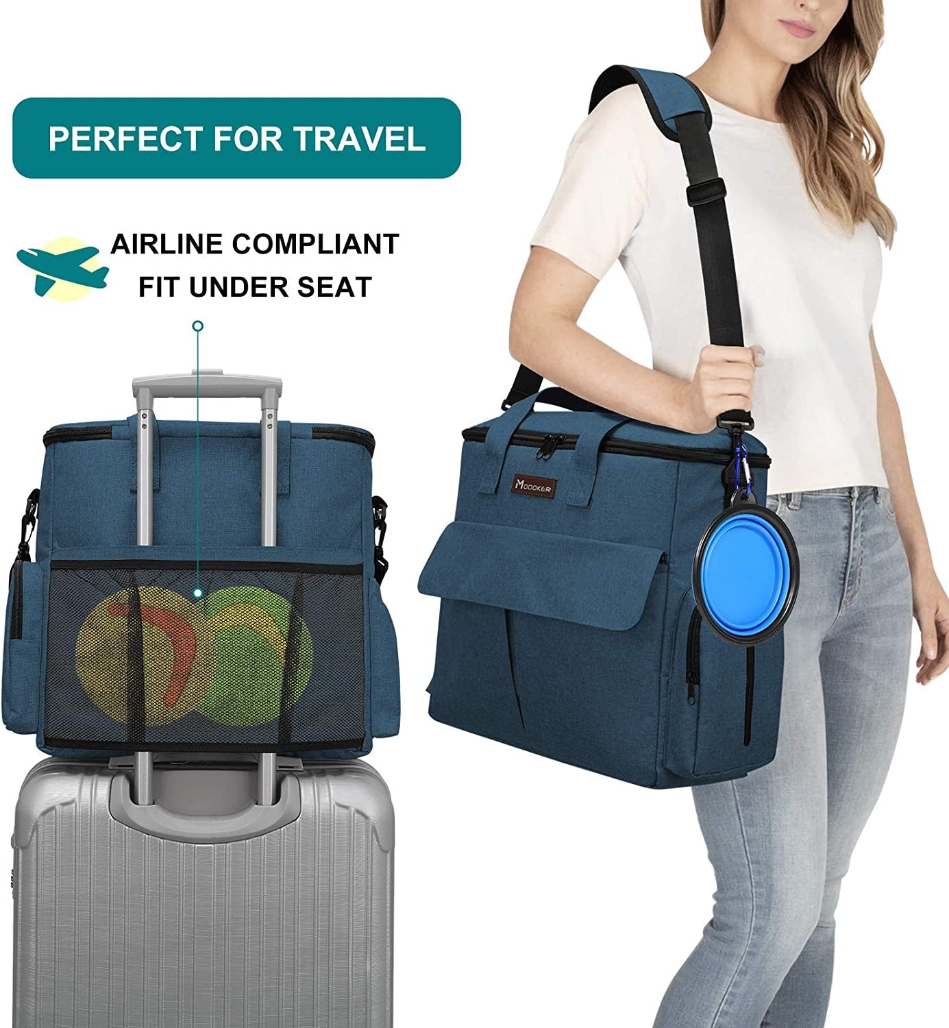 Dog Travel Kit: Bag, Collapsible Bowls, and Food Containers