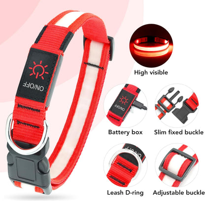 LED Dog Collar – Adjustable, Rechargeable, and Super Bright