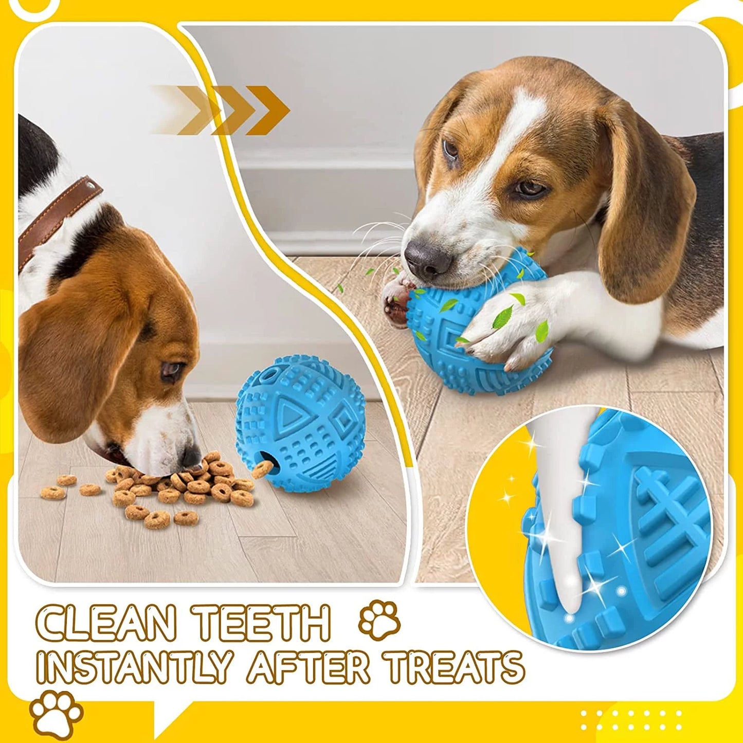 Indestructible Treat Dispensing Dog Balls for Large Chewers
