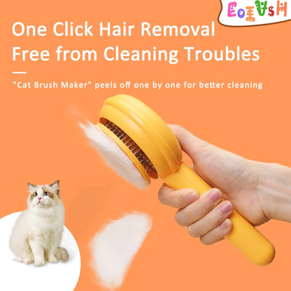 Self-Cleaning Cat & Dog Brush with One-Click Release