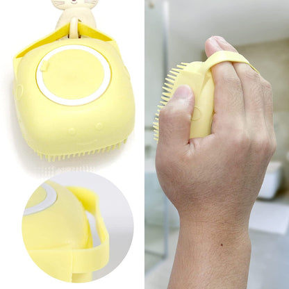 Dog Bath Brush with Shampoo Dispenser