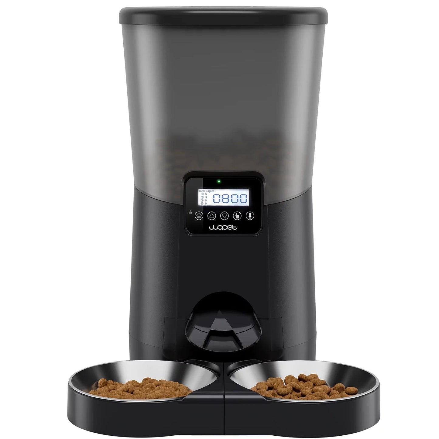 Automatic Pet Feeder with Dual Stainless Steel Bowls, 8L Capacity
