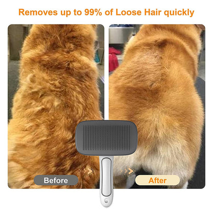 Self-Cleaning Dog Brush for All Fur Types, Large and Medium Pets
