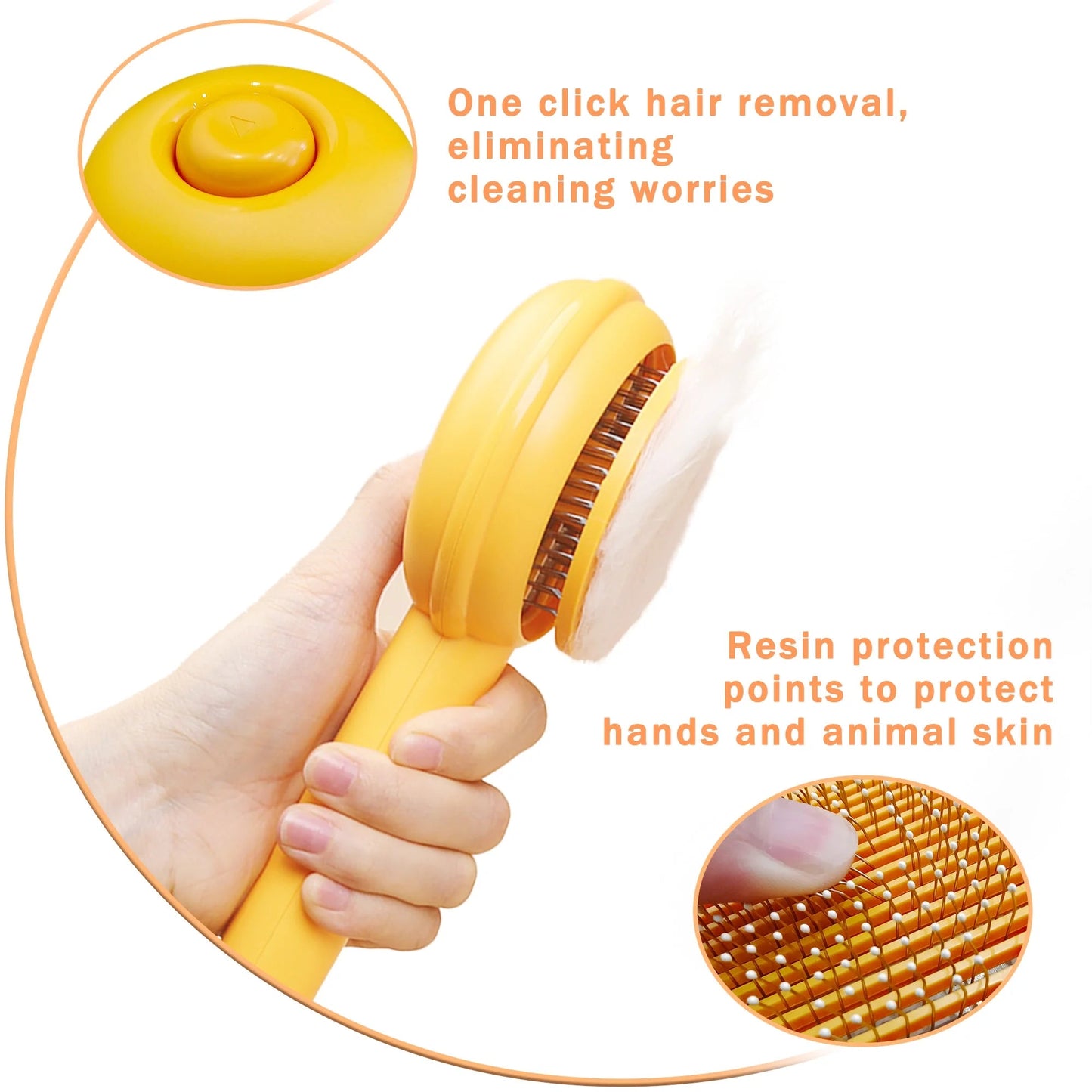 Self-Cleaning Cat & Dog Brush with One-Click Release