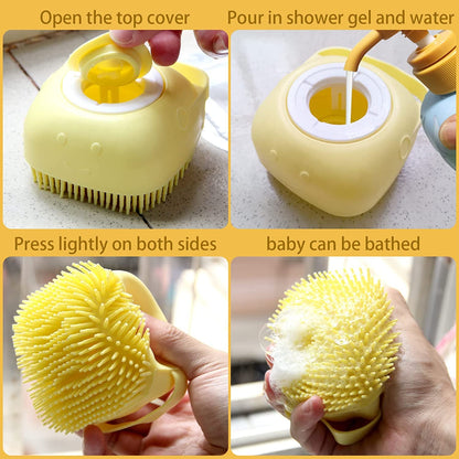 Dog Bath Brush with Shampoo Dispenser