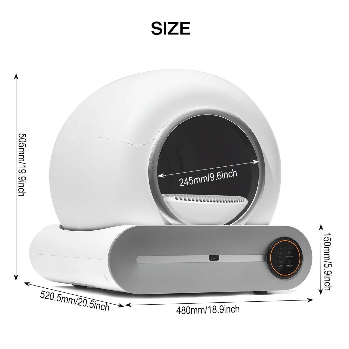 Automatic Self-Cleaning Cat Litter Box with App Control & Safety Features