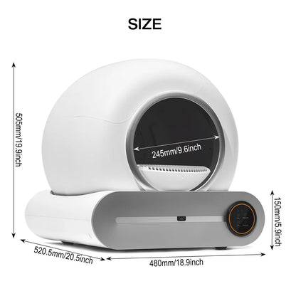 Automatic Self-Cleaning Cat Litter Box with App Control & Safety Features