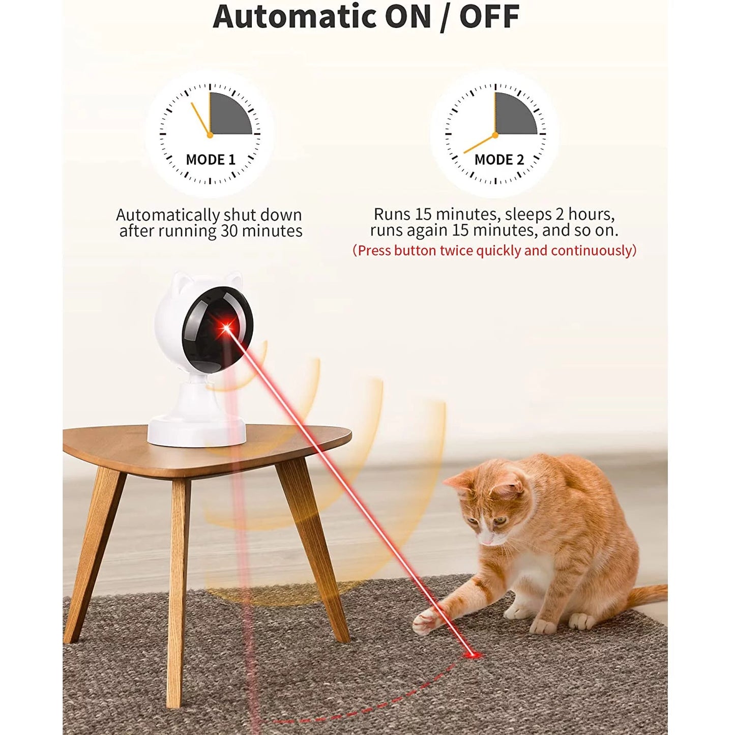 Automatic Interactive Cat Laser Toy for Indoor Cats and Dogs
