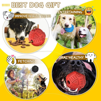 Indestructible Treat Dispensing Dog Balls for Large Chewers