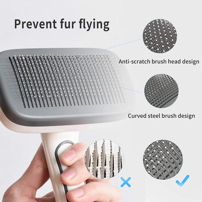 Self-Cleaning Dog Brush for All Fur Types, Large and Medium Pets