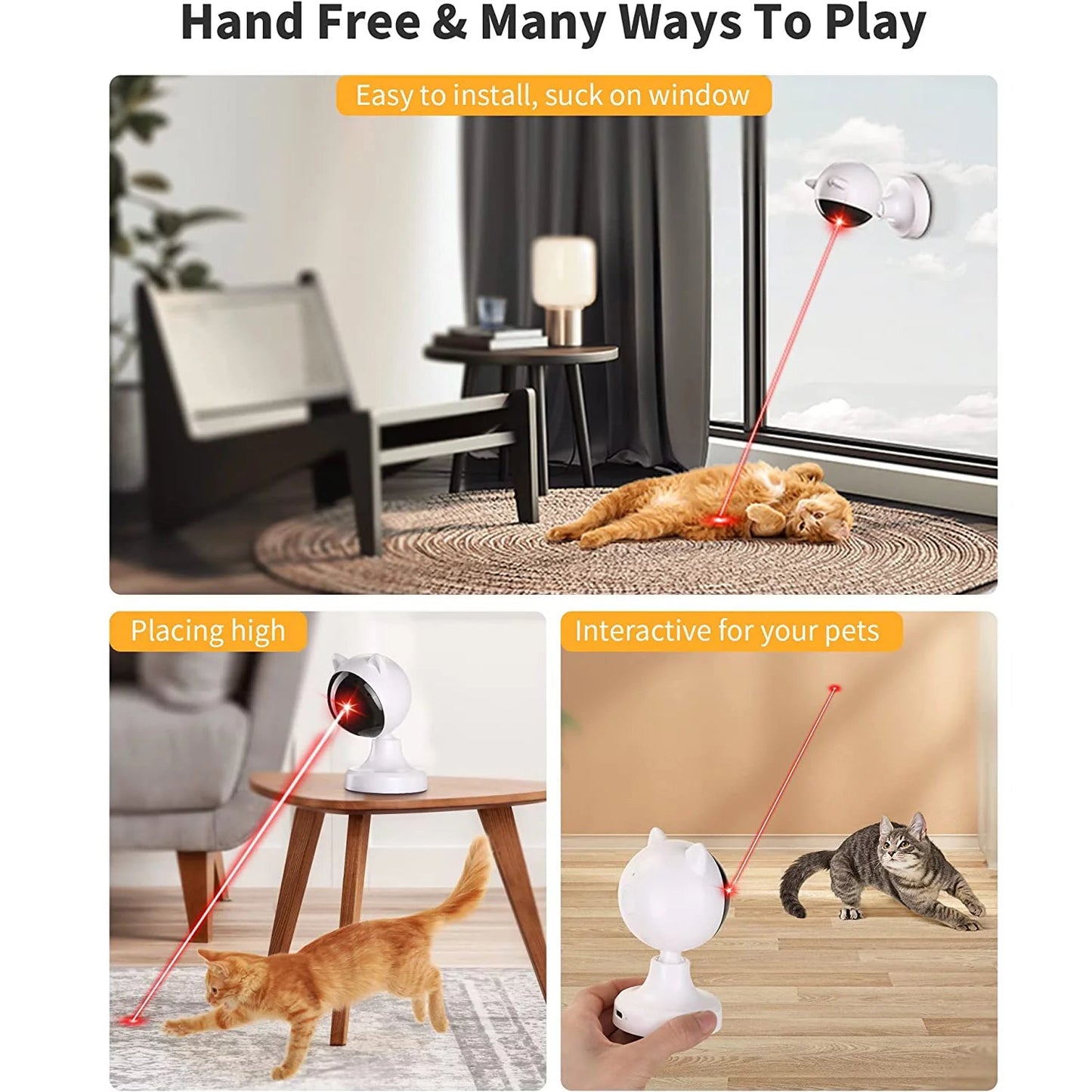 Automatic Interactive Cat Laser Toy for Indoor Cats and Dogs