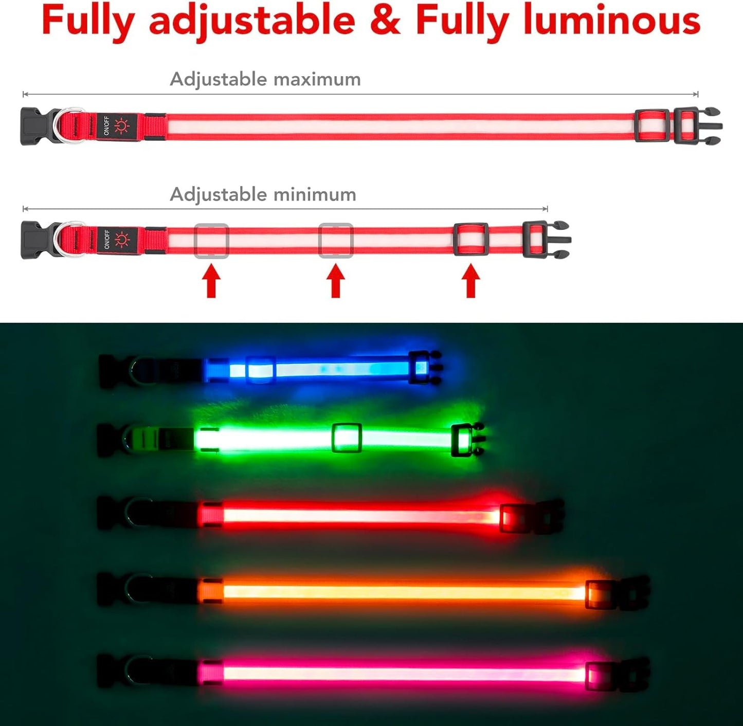 LED Dog Collar – Adjustable, Rechargeable, and Super Bright
