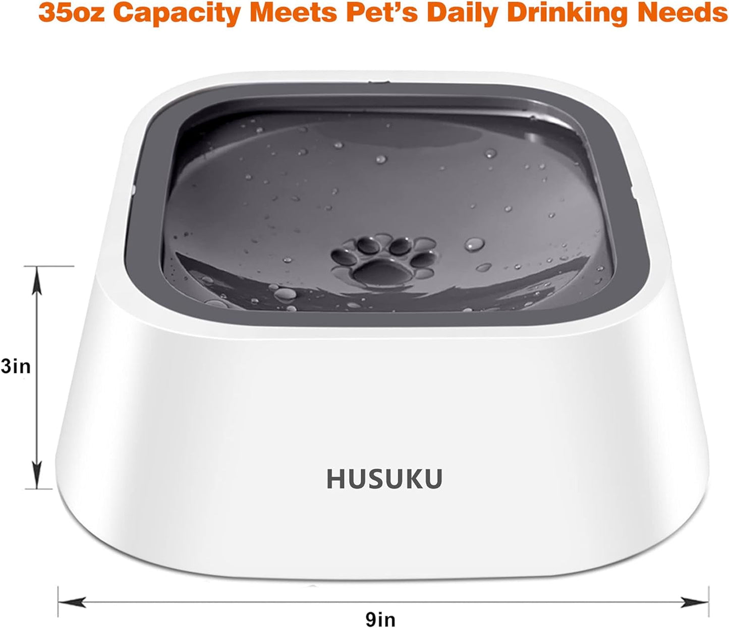 35oz No-Slip Slow Water Feeder Bowl for Dogs