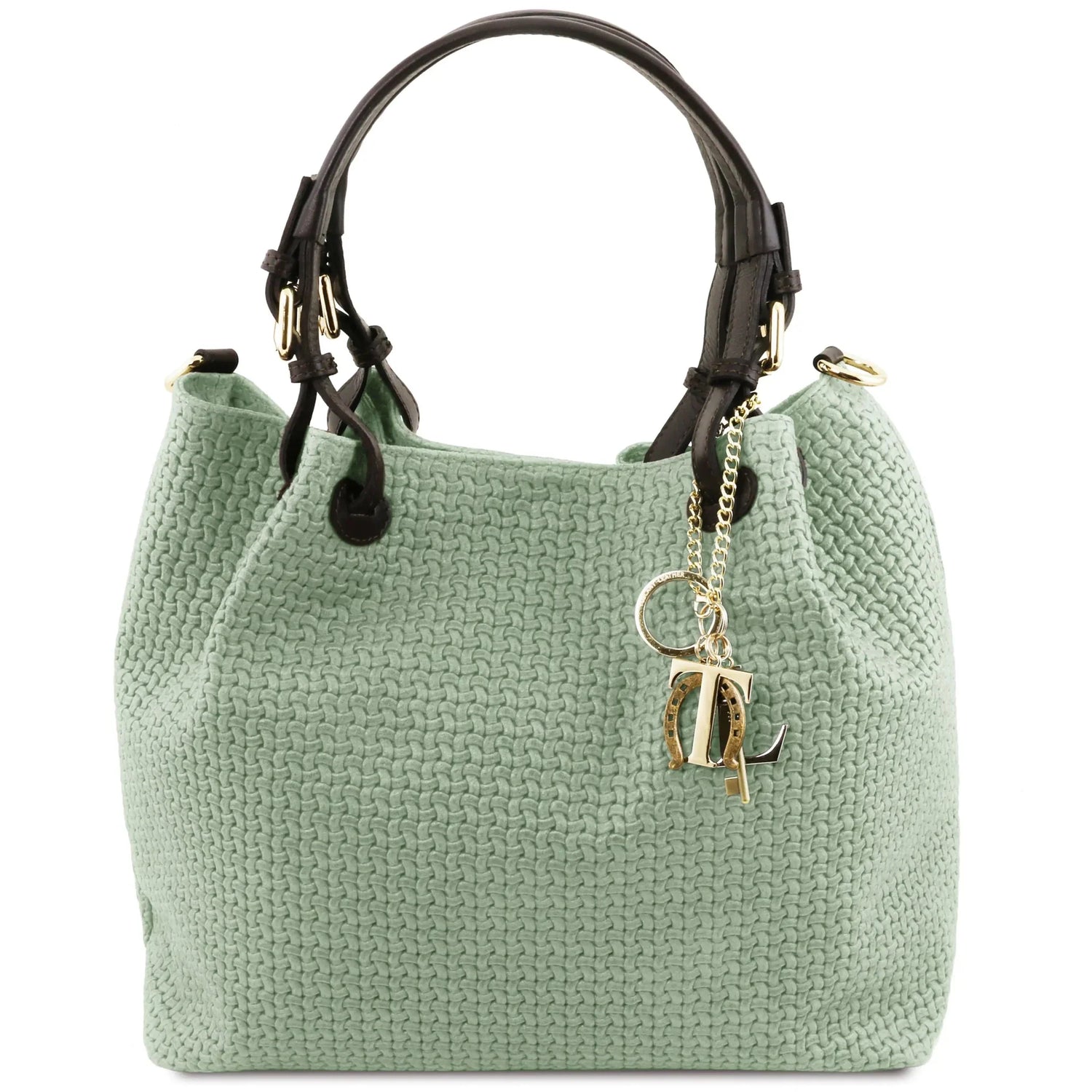 TL Keyluck Woven Printed Italian Leather Shopping Bag