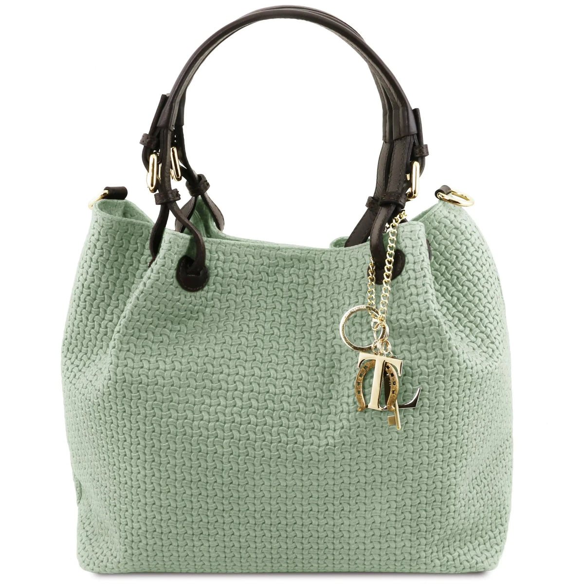 TL Keyluck Woven Printed Italian Leather Shopping Bag